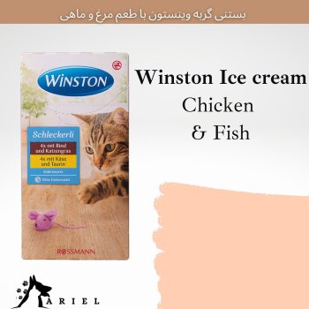 بستنی گربه وینستون با طعم مرغ و ماهی